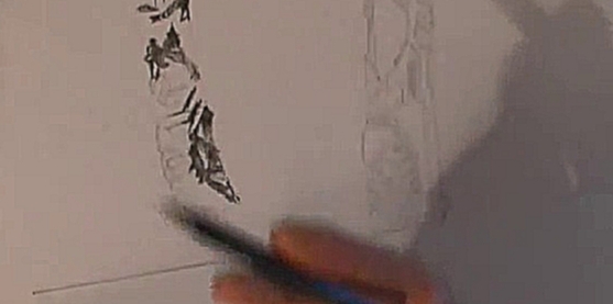 Видеоклип Как карандашом нарисовать пейзаж, деревья и воду